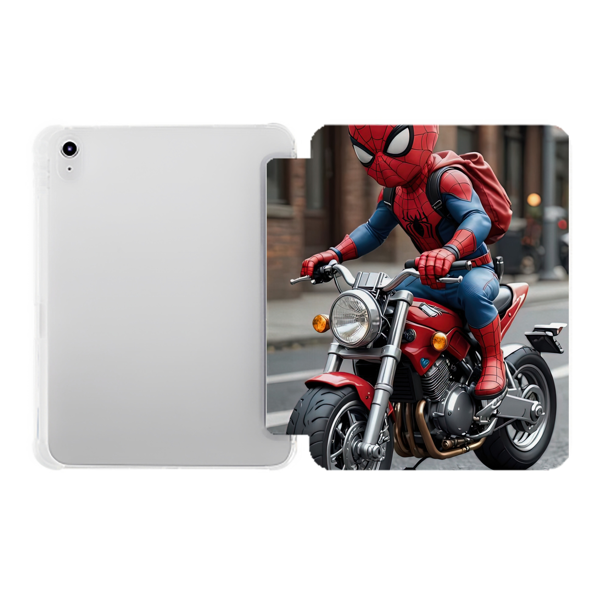 （画像用） Spider Man スパイダーマン IPad ケース ペン収納付き 三つ折りスタンド PUレザー×シリコン 対応機種9.5/10.5/10.9インチ